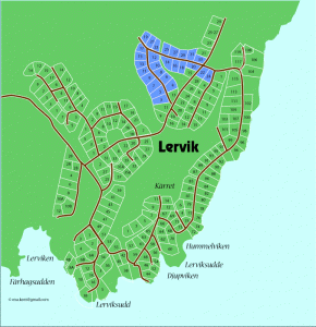Karta över Gethagsvägen i Lervik, Österåker