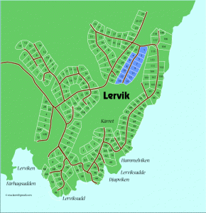 Karta över Långgärdesvägen i Lervik, Österåker